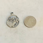 Pewter Ancient Greek Coin Double Sided Eagle Medallion Charm