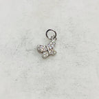 Gold Plated or Rhodium Plated Dainty CZ Pave Butterfly Charm Spring Nature