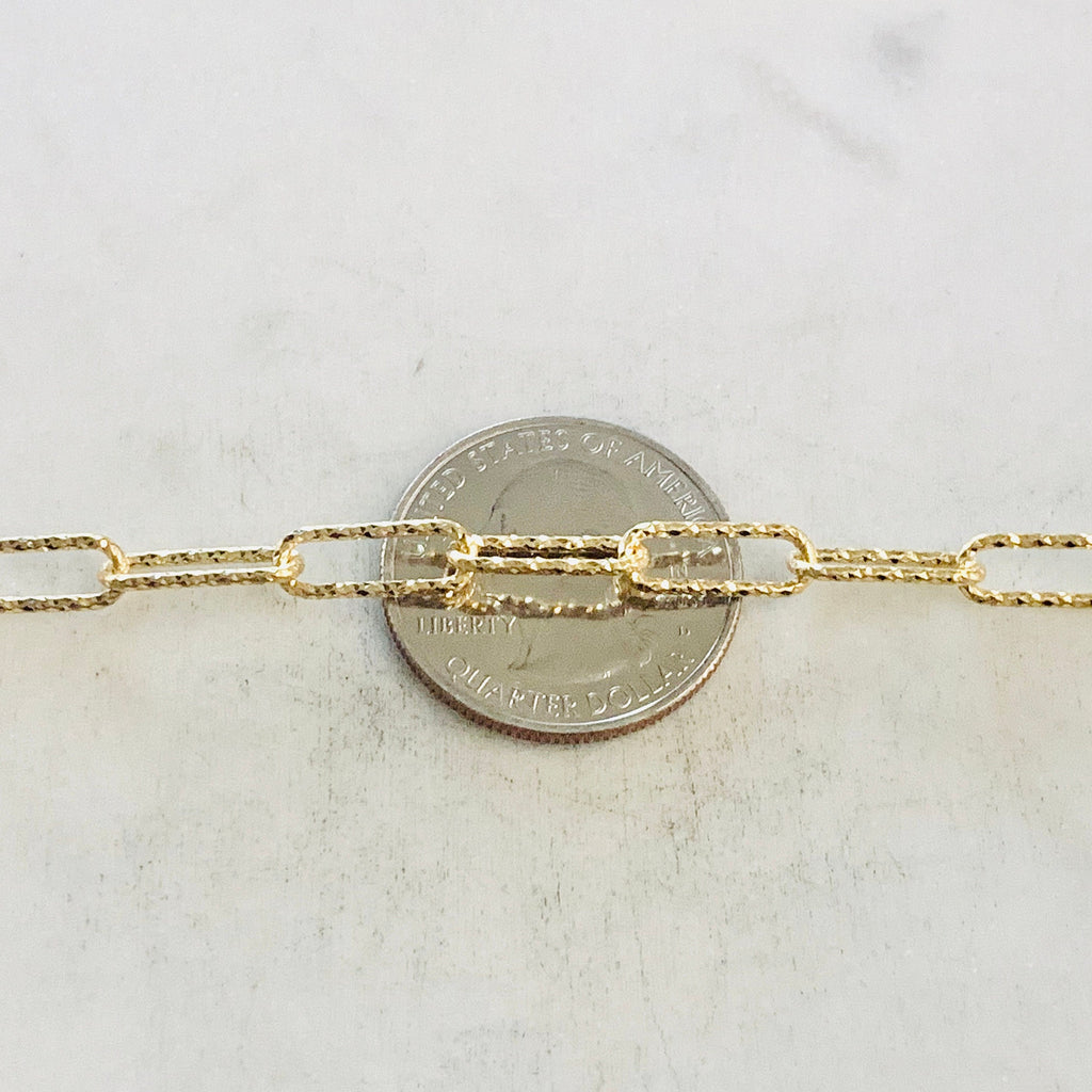 Sterling Silver or Vermeil 13.6mm x 4.8mm Shimmer – Sold by the Foot