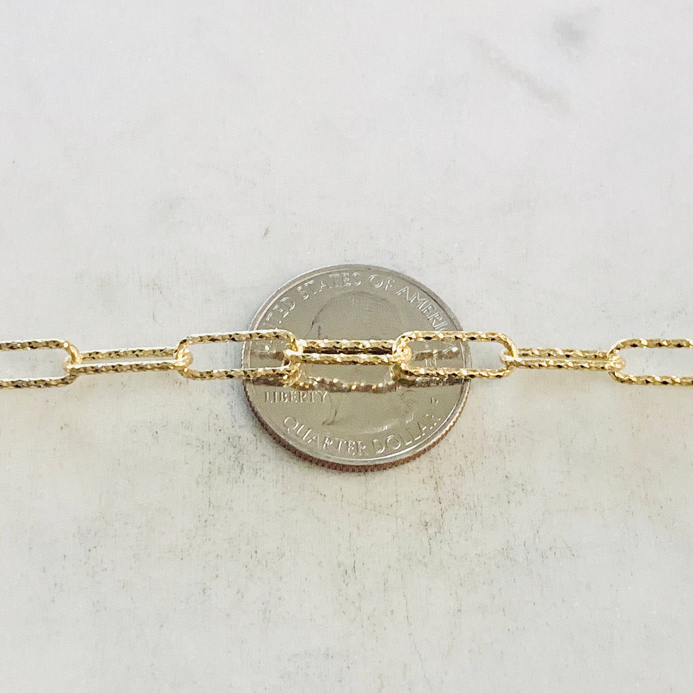 Sterling Silver or Vermeil 13.6mm x 4.8mm Shimmer – Sold by the Foot