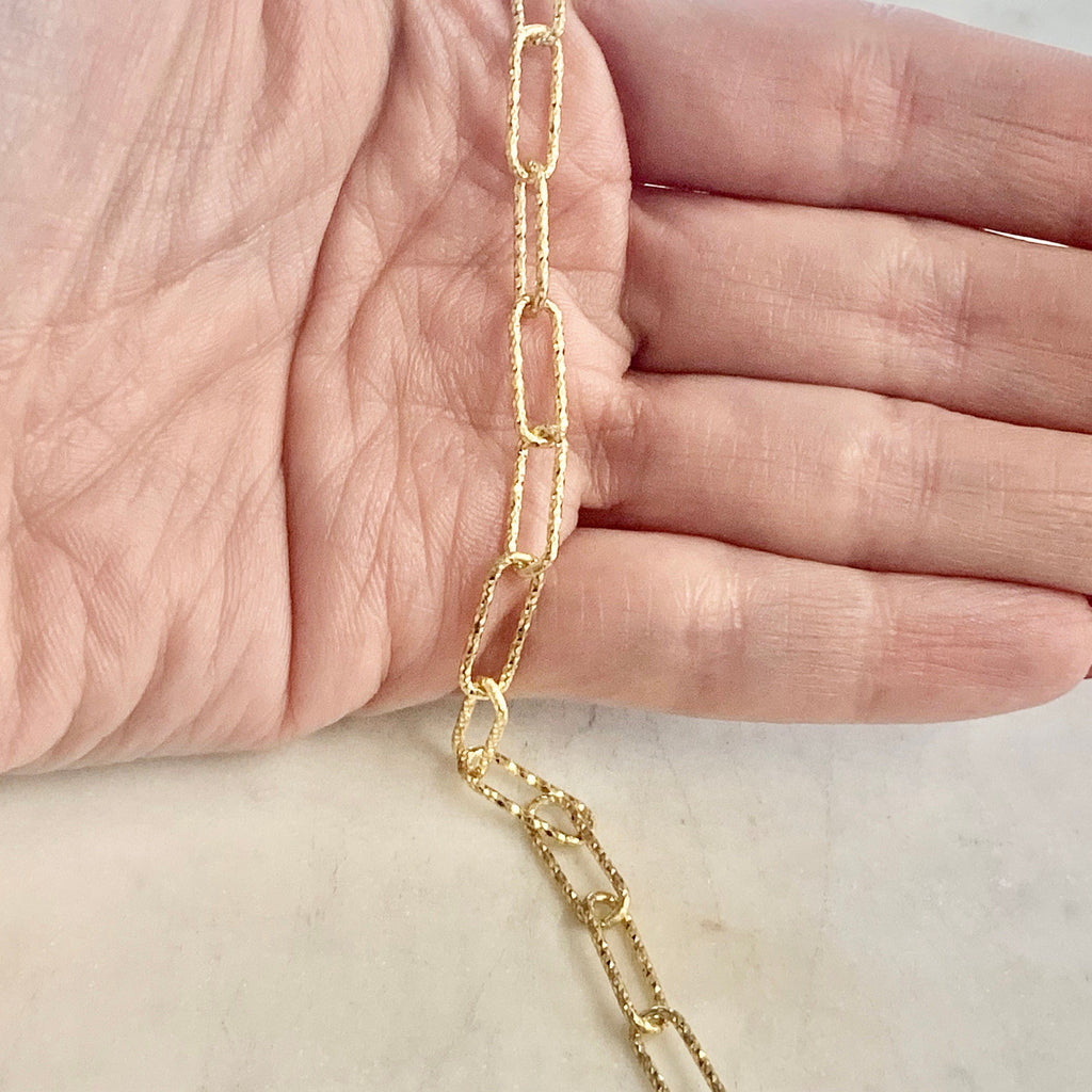 Sterling Silver or Vermeil 13.6mm x 4.8mm Shimmer – Sold by the Foot