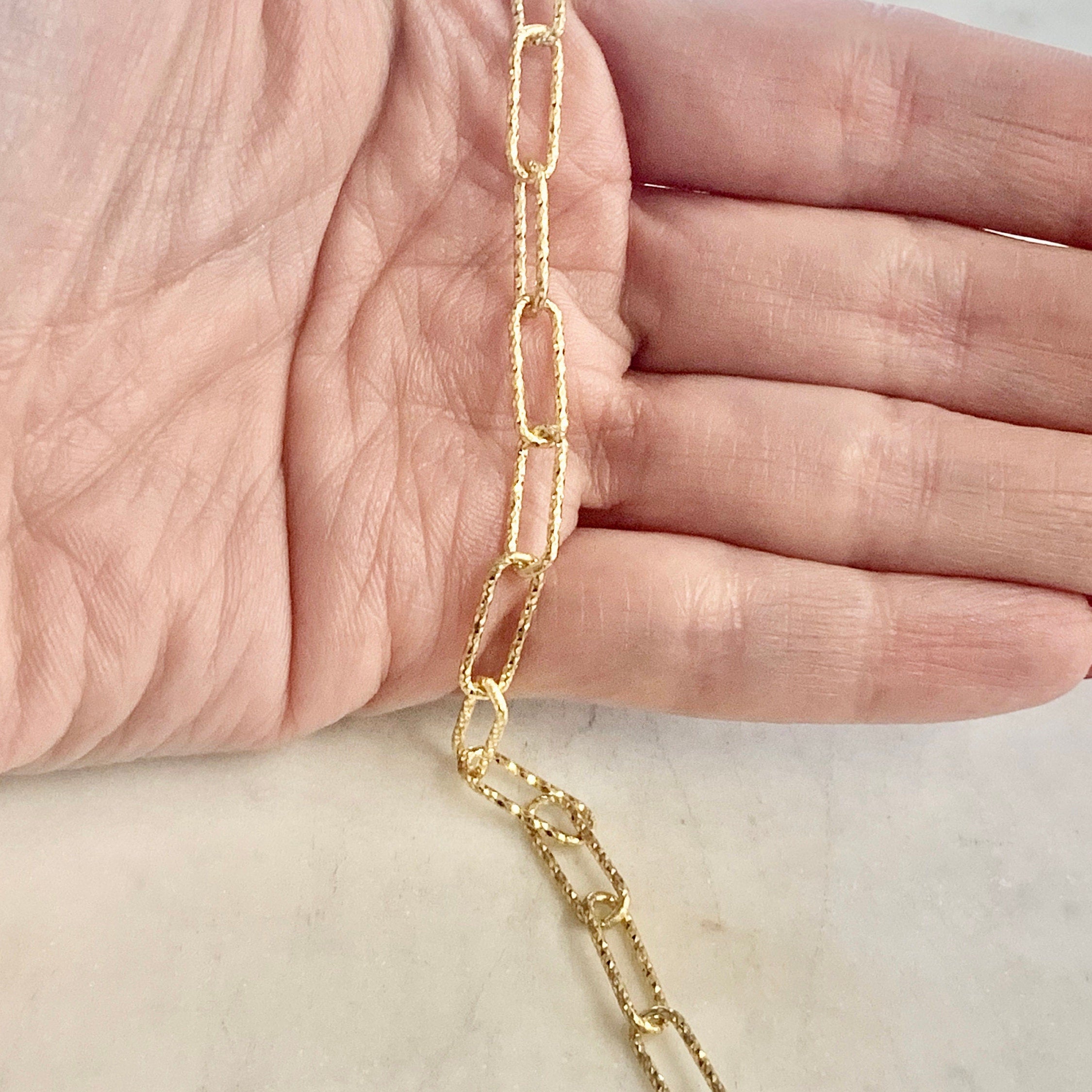 Sterling Silver or Vermeil 13.6mm x 4.8mm Shimmer – Sold by the Foot
