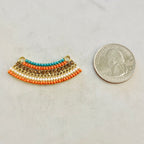 Base Metal Colorful Crystal Beaded Tribal Bohemian Long Curved Bar