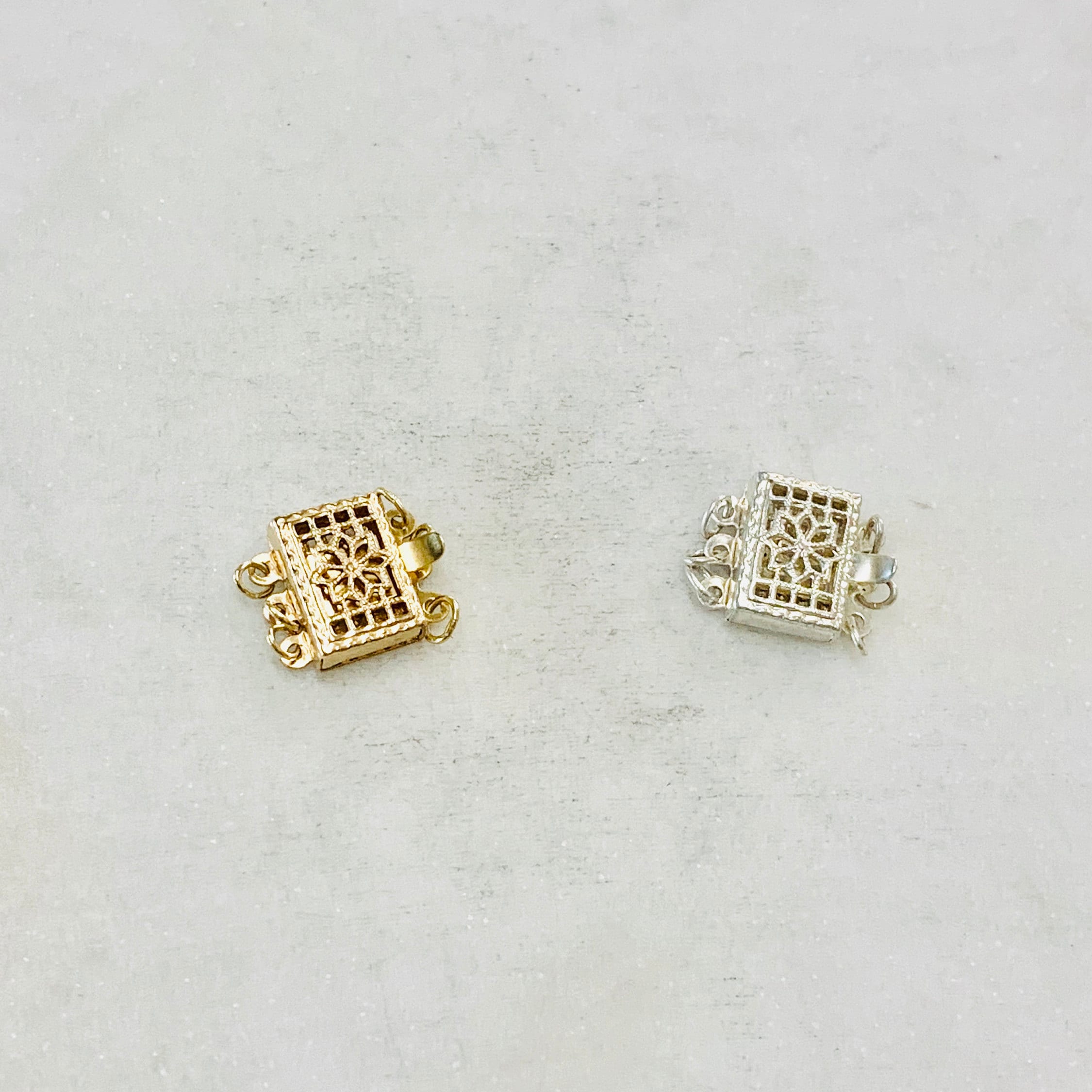 Sterling Silver or 14K Gold Filled 3 Strand 11.5mm x 10.5mm Rectangle