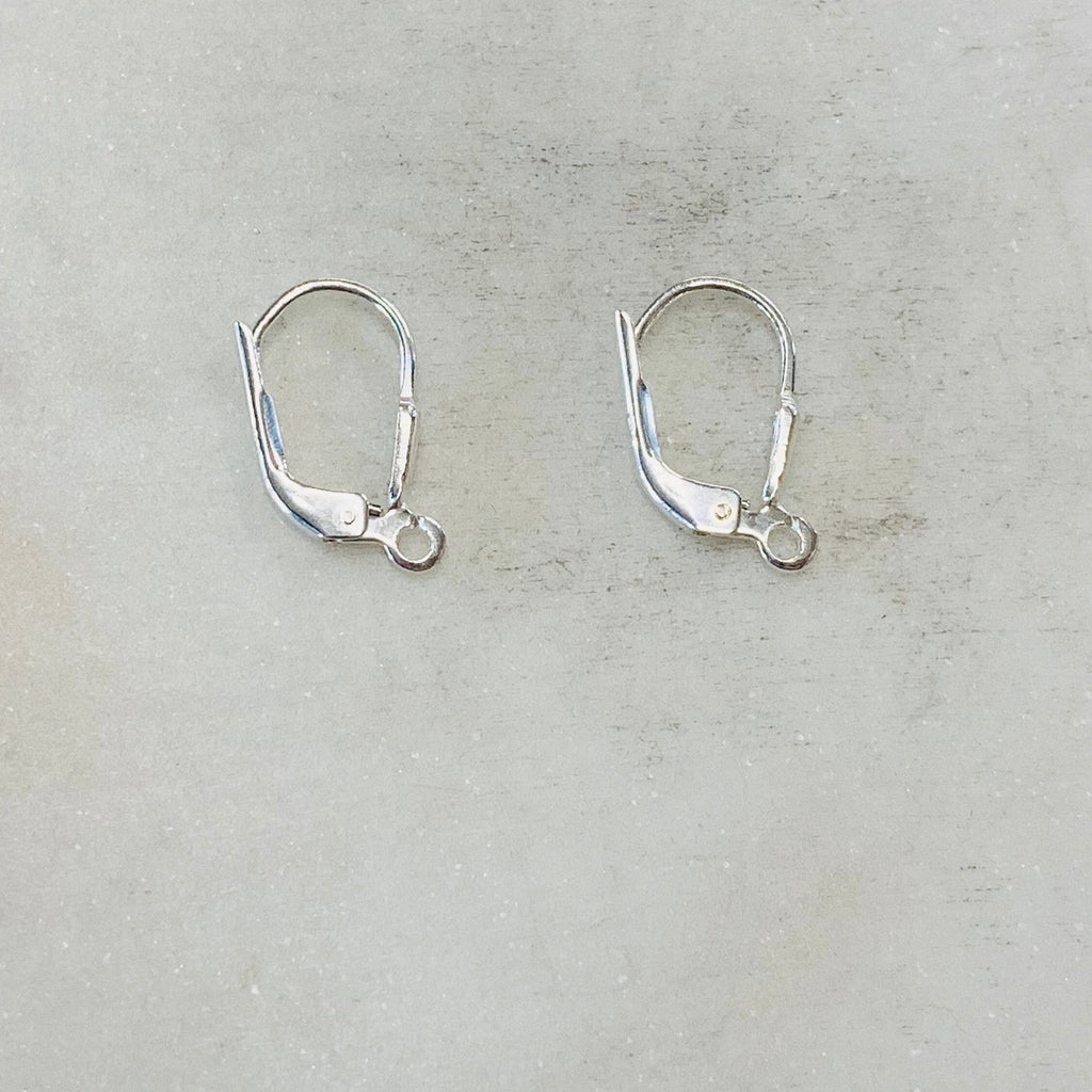 16mmx9mm Sterling Silver Small Teardrop Leverback Earring Hooks (2pc)