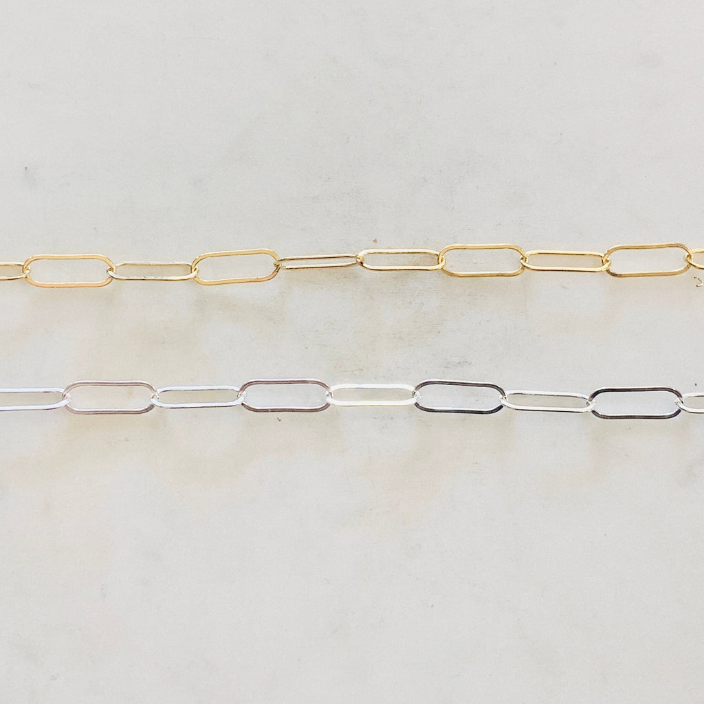 Sterling Silver or 14K Gold Filled 16mm x 5.5mm Light – Sold by the Foot