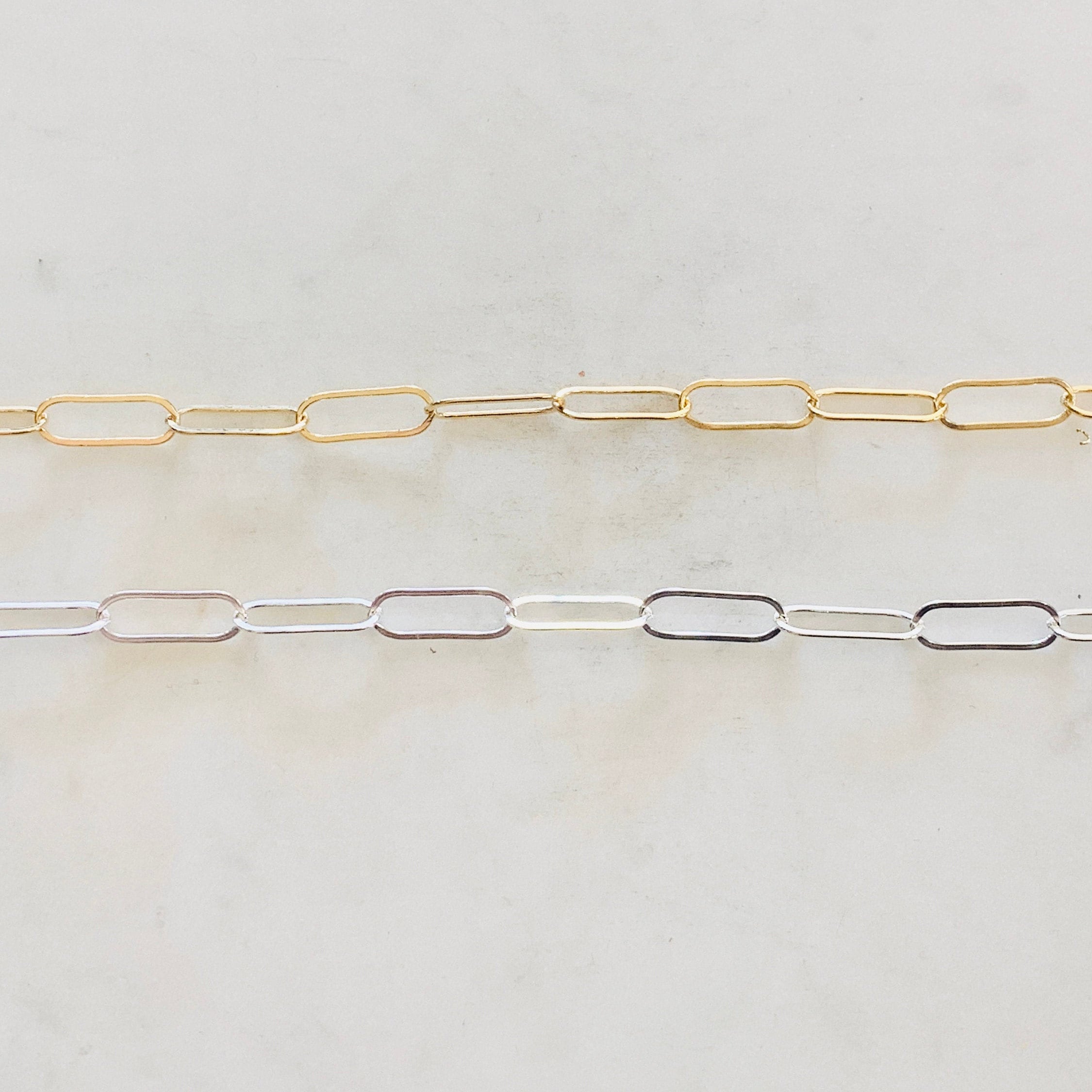Sterling Silver or 14K Gold Filled 16mm x 5.5mm Light – Sold by the Foot