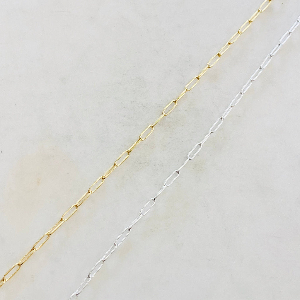 7.9mmx2.3mm Brass Gold or Silver Plated Elongated – Sold by the Foot