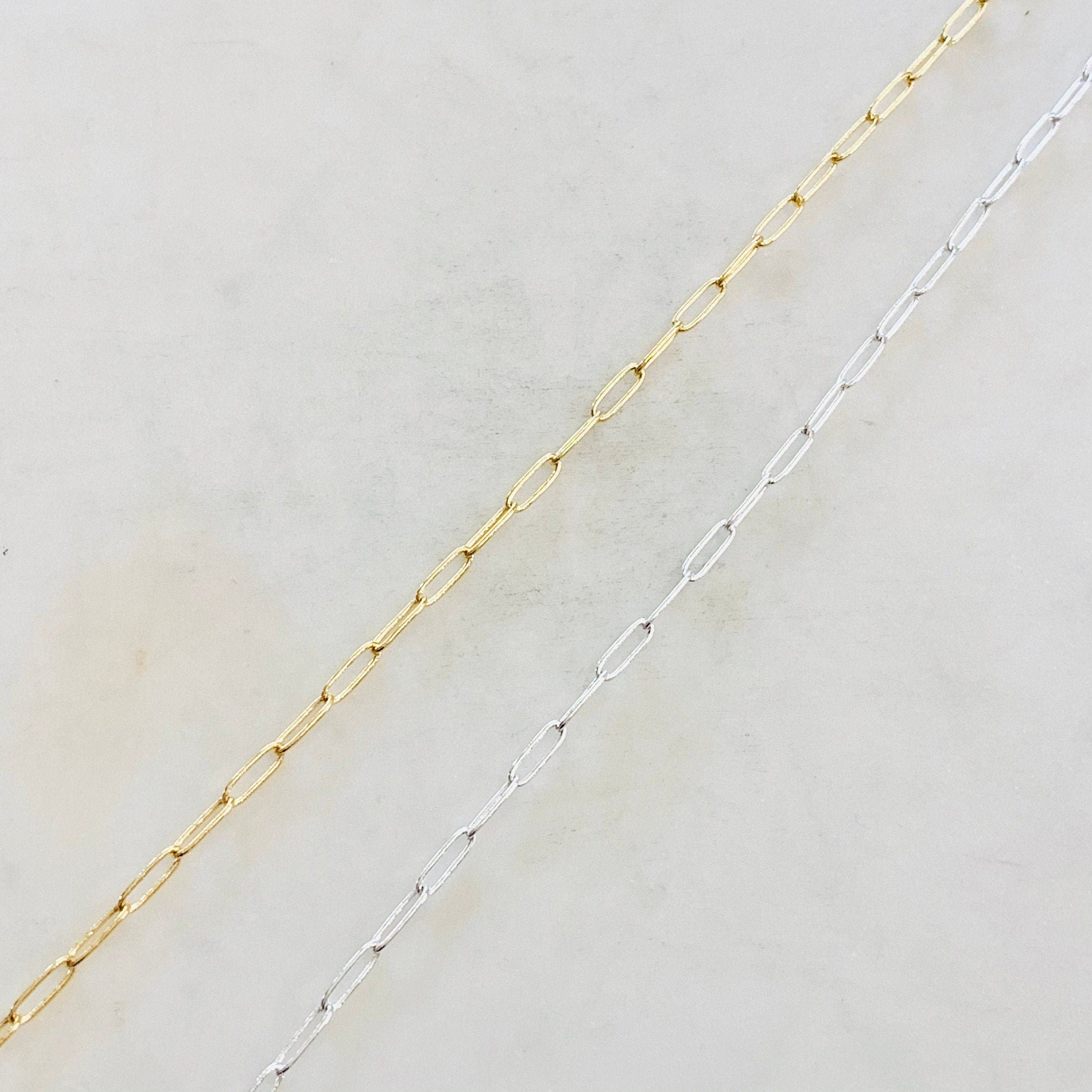 7.9mmx2.3mm Brass Gold or Silver Plated Elongated – Sold by the Foot