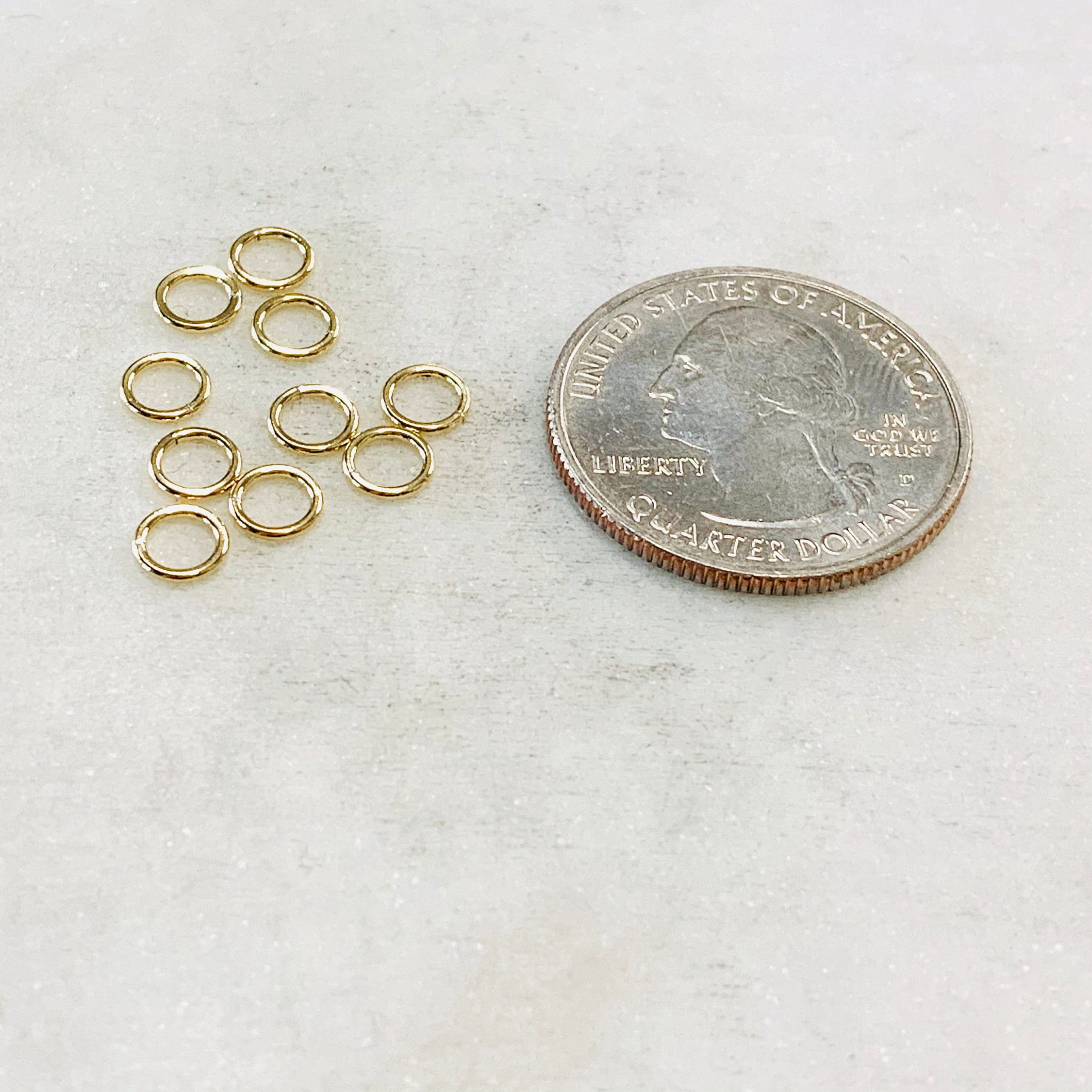 14K Gold Filled 5.5mm 20 Gauge Soldered Closed Jump Rings Charm Links (10pc)