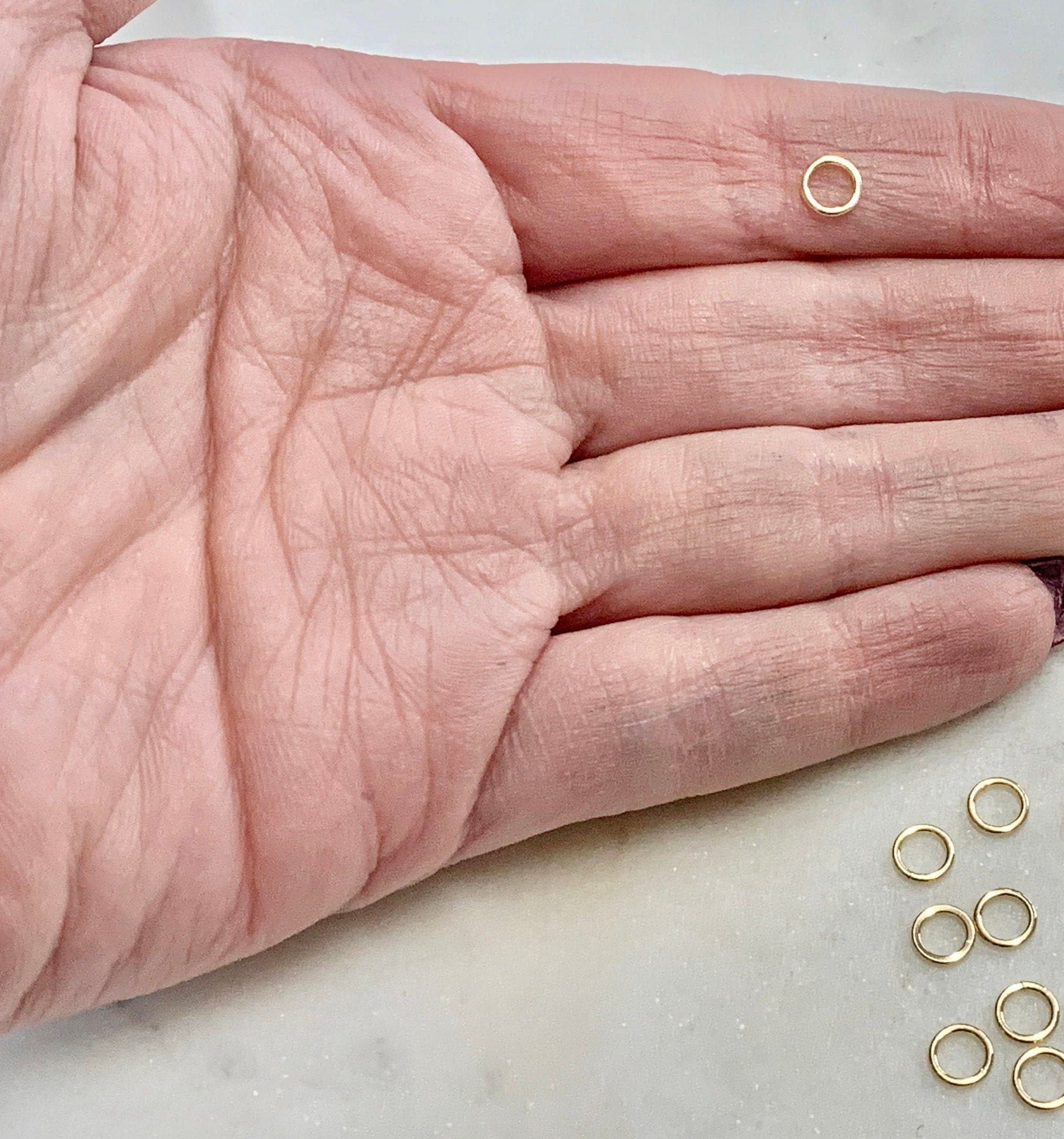 14K Gold Filled 5.5mm 20 Gauge Soldered Closed Jump Rings Charm Links (10pc)