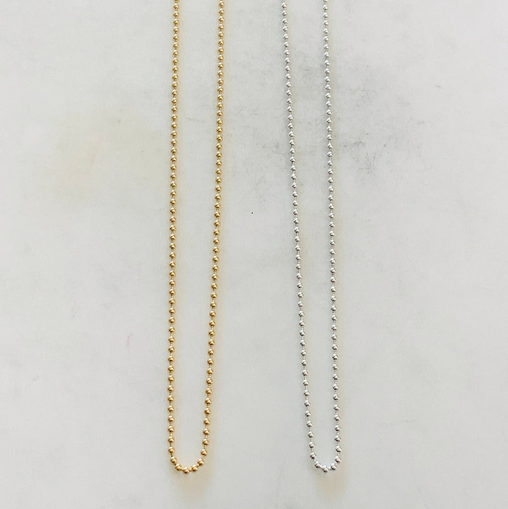 Sterling Silver or 14K Gold Filled Ready to Wear Finished Ball Chain