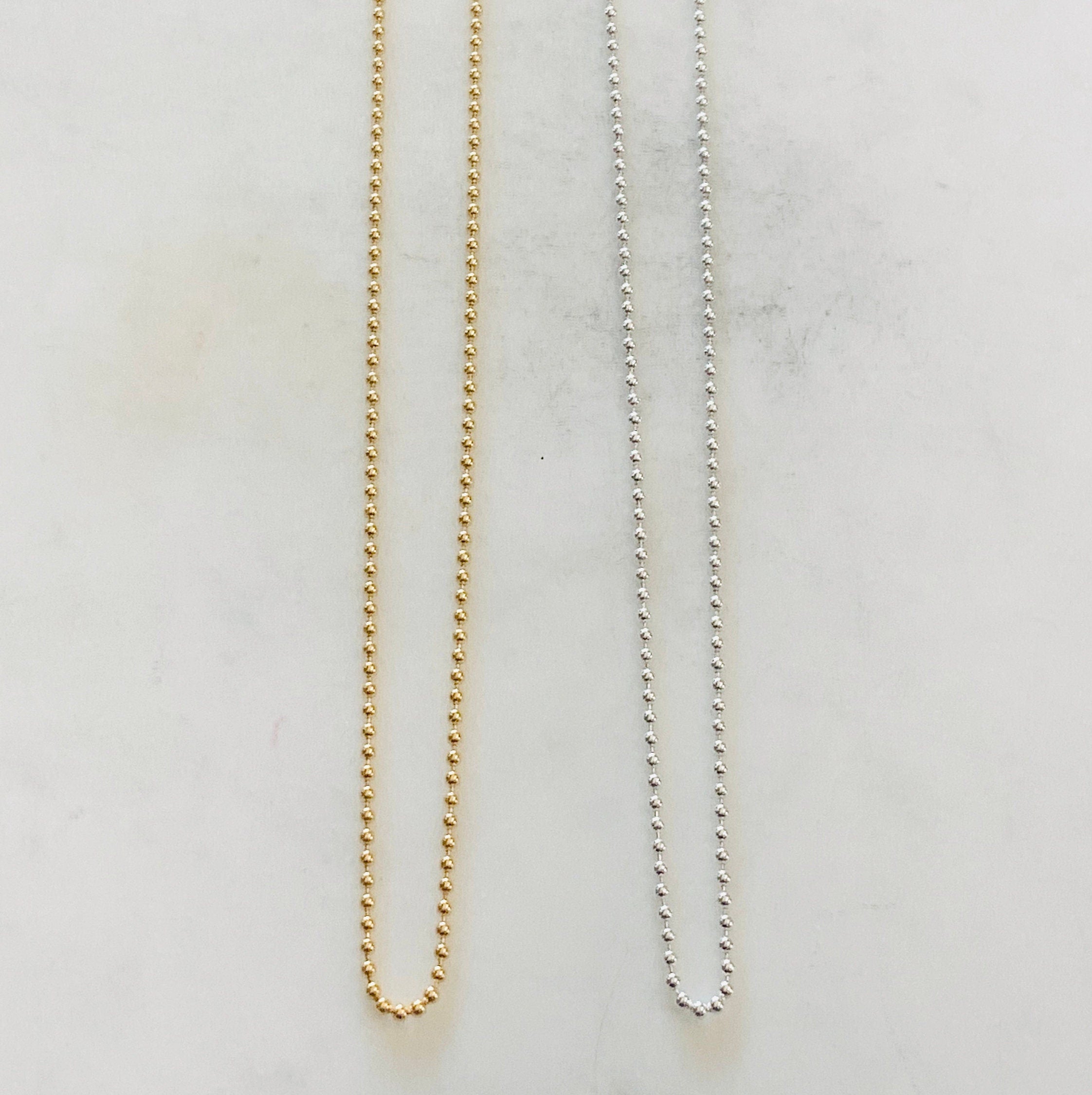 Sterling Silver or 14K Gold Filled Ready to Wear Finished Ball Chain
