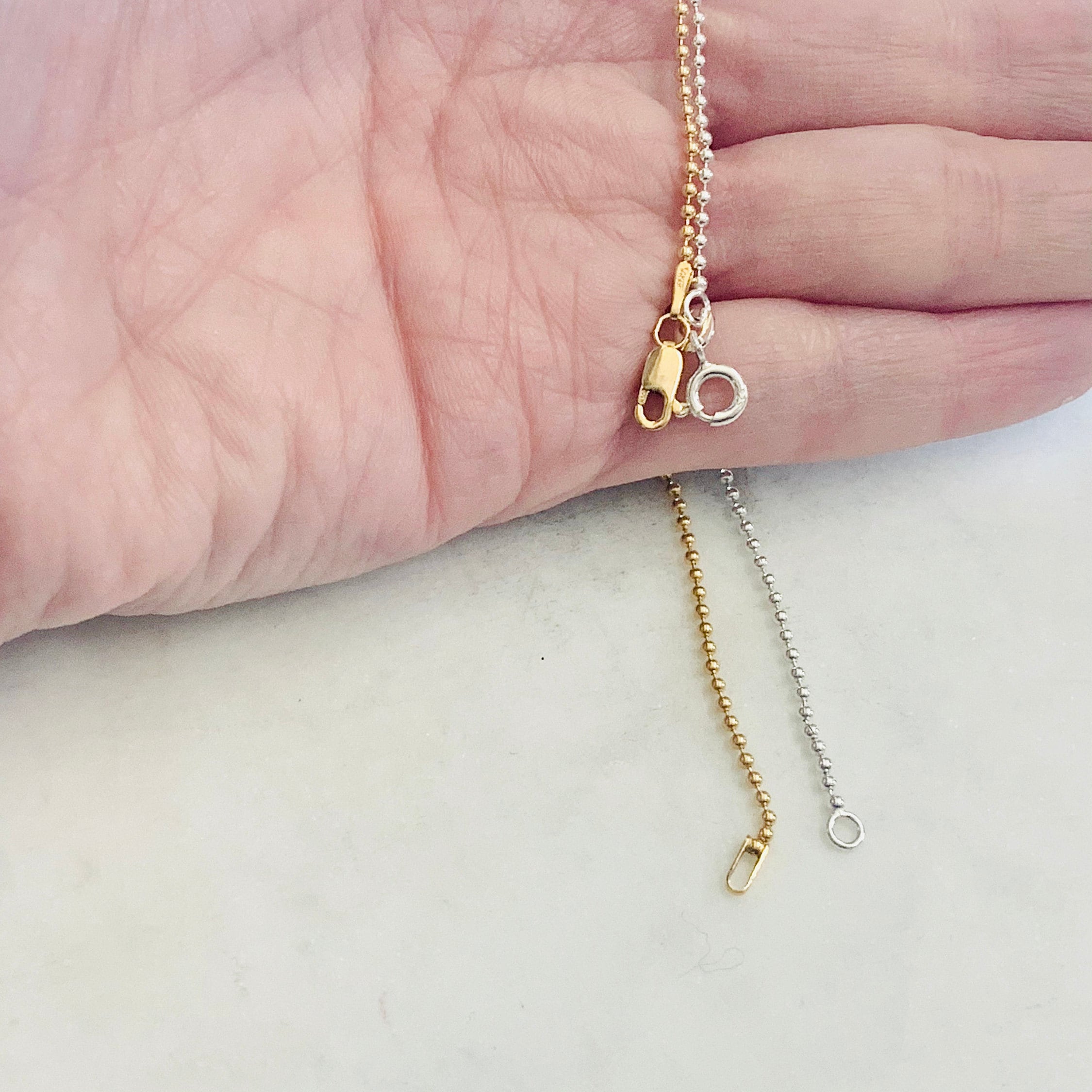 Sterling Silver or 14K Gold Filled Ready to Wear Finished Ball Chain