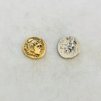 15mmx15mm Pewter Ancient Greek Coin Symbol Double Sided Sculpture