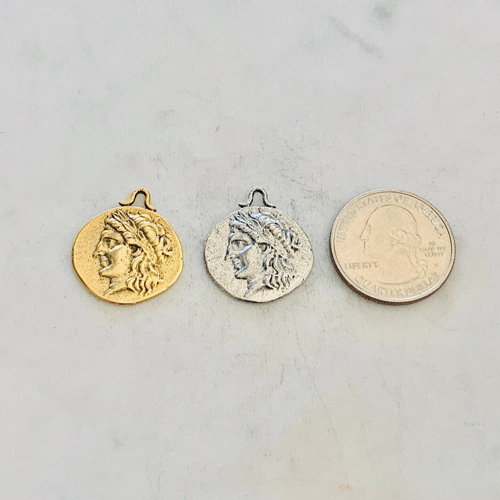 Pewter Ancient Greek Mythology Lion Symbol Double Sided Coin