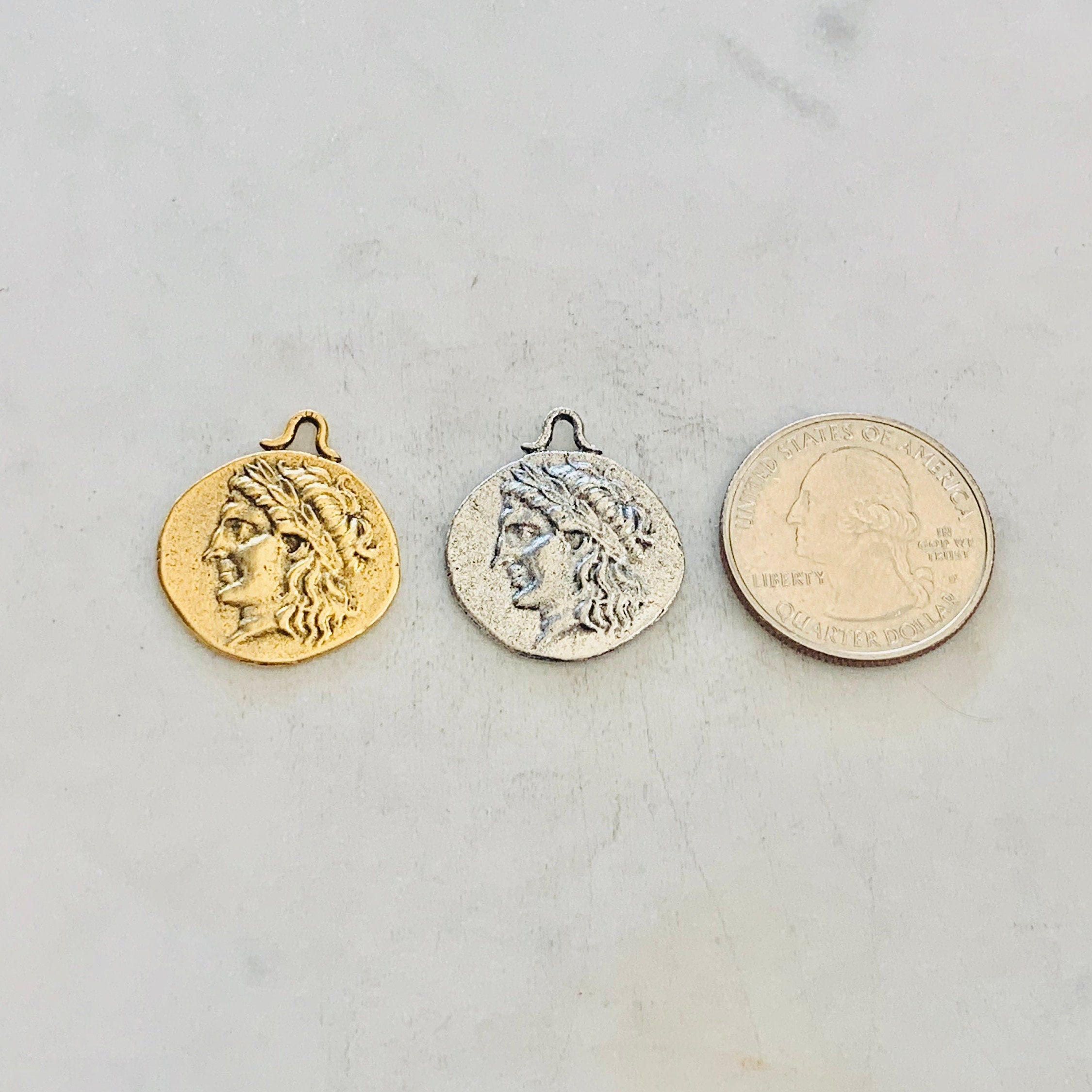 Pewter Ancient Greek Mythology Lion Symbol Double Sided Coin