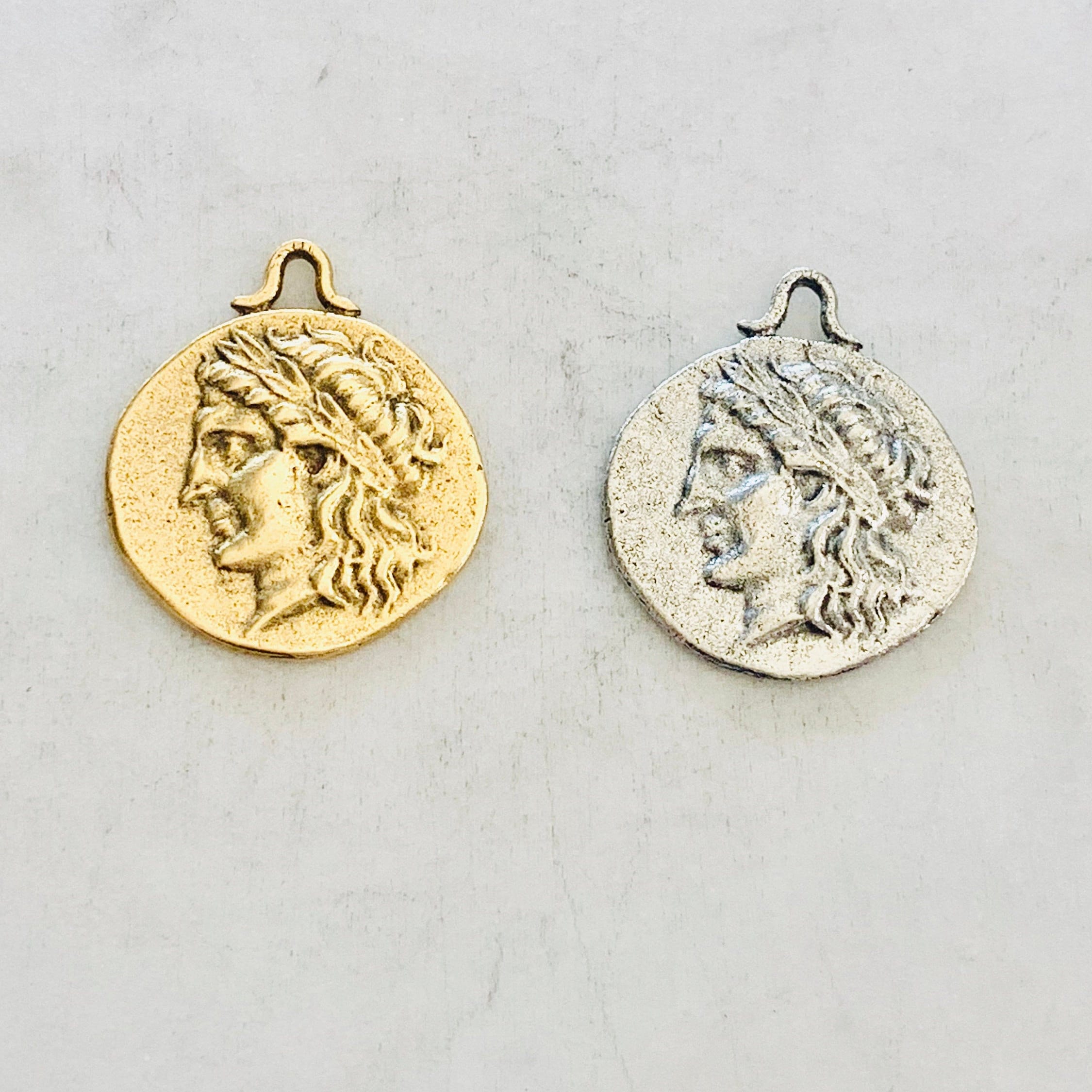 Pewter Ancient Greek Mythology Lion Symbol Double Sided Coin