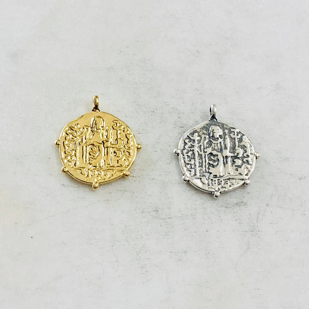 Sterling Silver or Vermeil Saint Francis of Assisi Medallion Coin with Ball