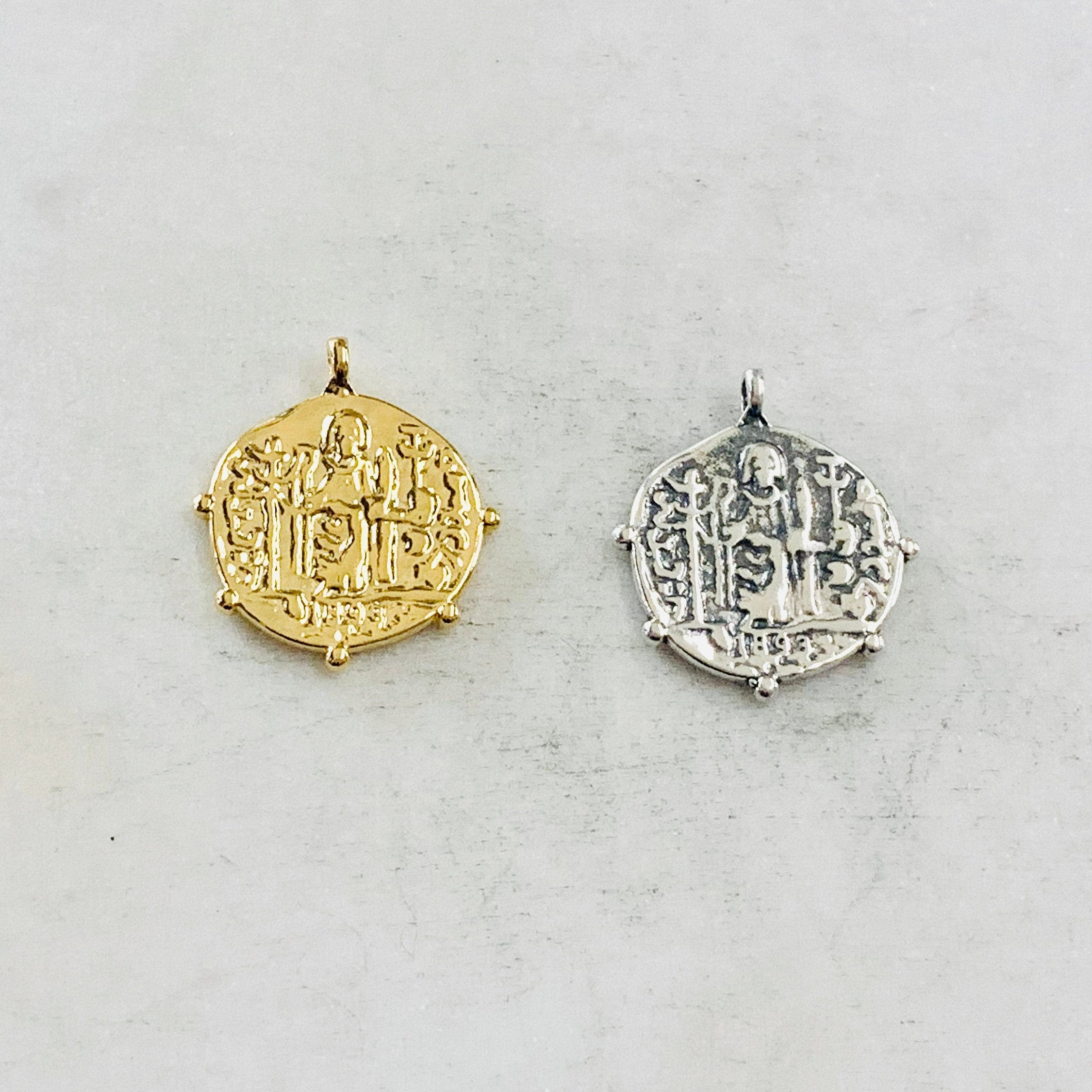 Sterling Silver or Vermeil Saint Francis of Assisi Medallion Coin with Ball