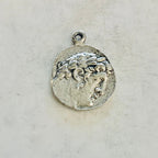 Pewter Ancient Greek Coin Double Sided Eagle Medallion Charm