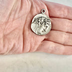 Pewter Ancient Greek Coin Double Sided Eagle Medallion Charm