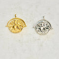 Sterling Silver or Vermeil Medallion Renaissance Art Nouveau Double Sided