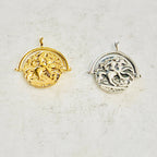 Sterling Silver or Vermeil Medallion Renaissance Art Nouveau Double Sided