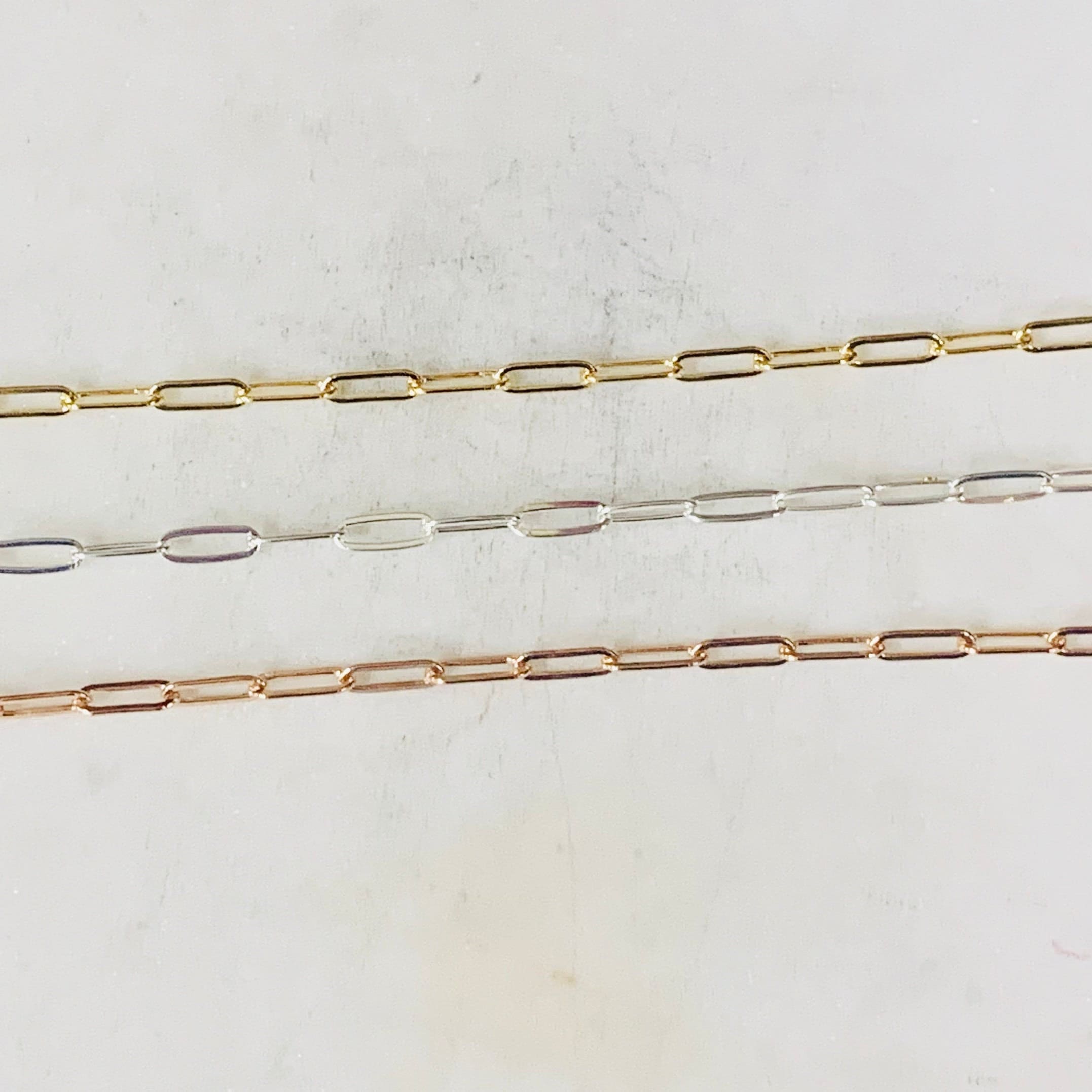 9mmx3mm Sterling Silver or 14K Gold Filled Thick Elongated – Sold by the Foot
