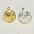 Pewter Ancient Greek Coin Double Sided Eagle Medallion Charm