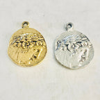 Pewter Ancient Greek Coin Double Sided Eagle Medallion Charm