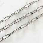 Sterling Silver 13.6mm x 4.8mm Shimmer Elongated Rectangle – Sold by the Foot