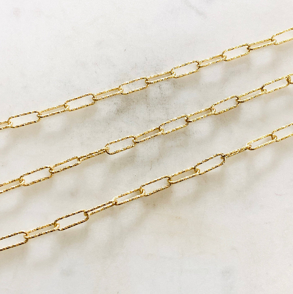 Sterling Silver or Vermeil 13.6mm x 4.8mm Shimmer – Sold by the Foot