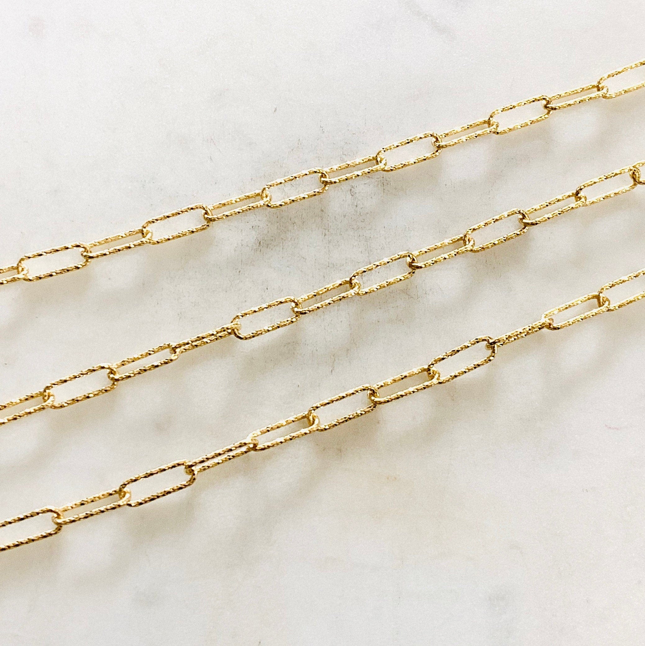 Sterling Silver or Vermeil 13.6mm x 4.8mm Shimmer – Sold by the Foot