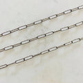 Sterling Silver Cut Textured Elongated Rectangle Cable Box – Sold by the Foot