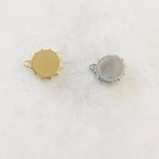 Sterling Silver or Vermeil Celestial Coin Crescent Moon with Dotted Edge Rim