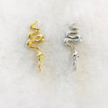 Sterling Silver or Vermeil Curled Long Snake Serpent Serpentine Reptile Charm