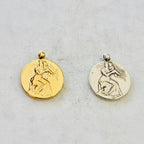 Sterling Silver or Vermeil Mother Holding Child Coin Round Medallion French