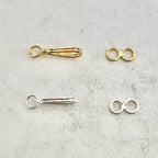 Sterling Silver or Vermeil or Small Soldered Closed Loop Hook and Eye Infinity