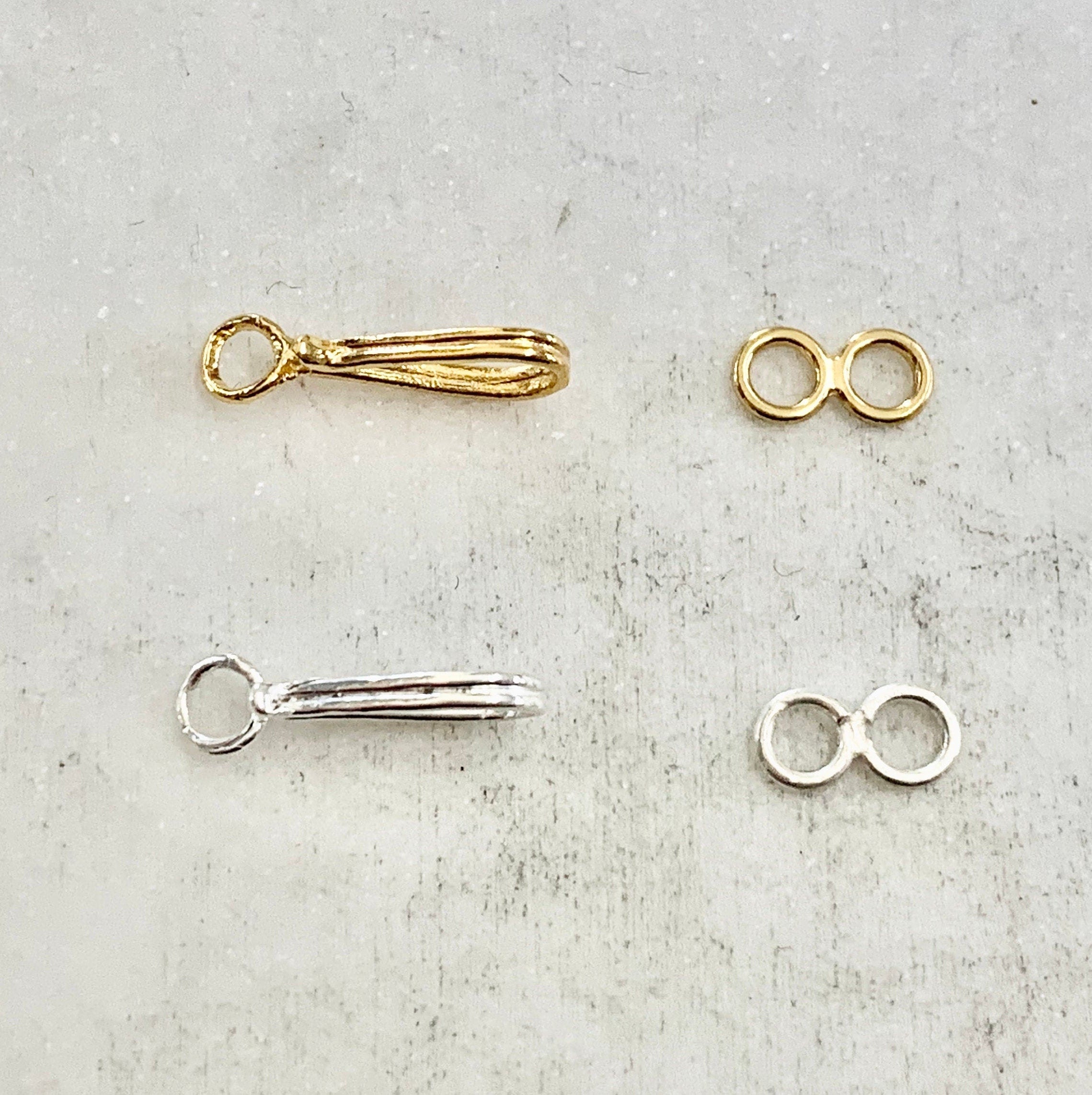 Sterling Silver or Vermeil or Small Soldered Closed Loop Hook and Eye Infinity