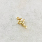 Gold Plated CZ Tiny Dainty Curled Snake Serpent Serpentine Reptile