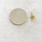 Gold Plated CZ Tiny Dainty Curled Snake Serpent Serpentine Reptile