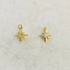 10mmx10mm Gold Plated or Rhodium Plated or Rose CZ 8 Point Star Cubic