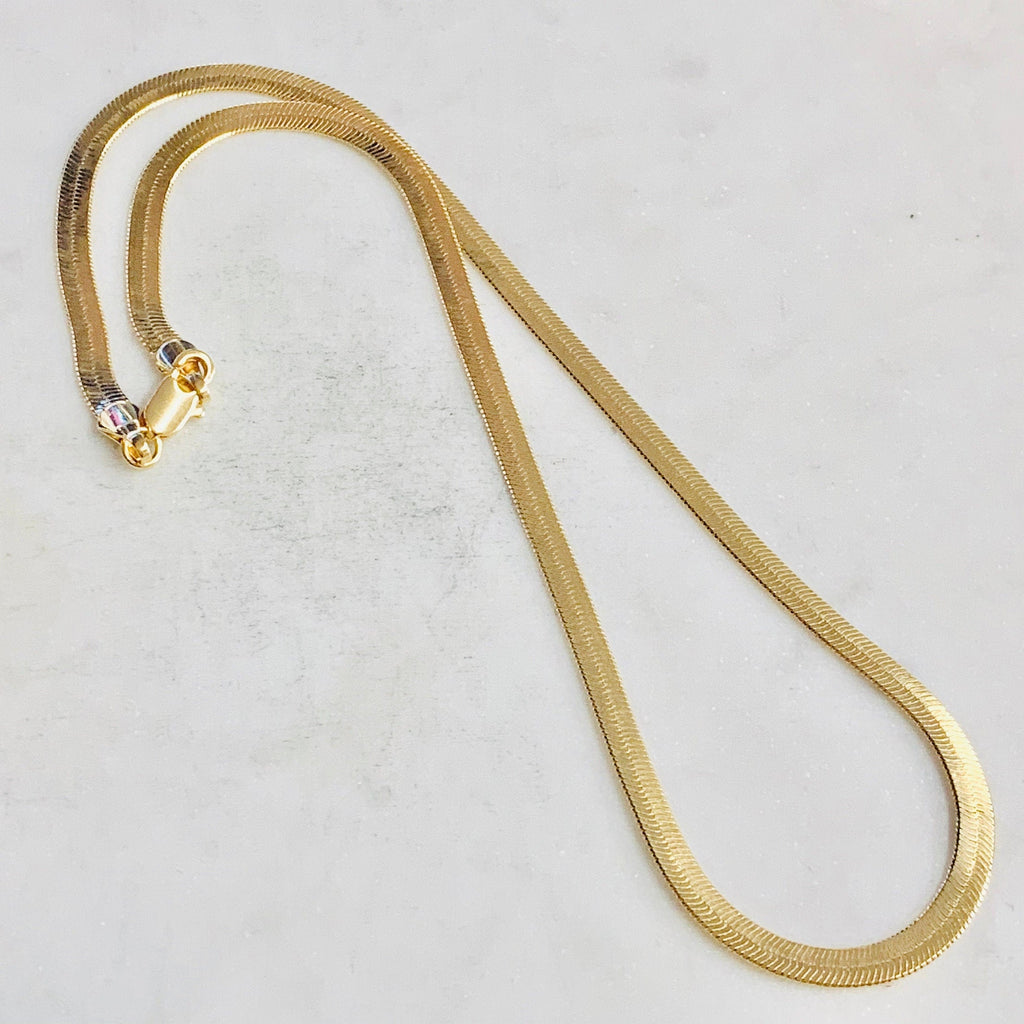 Sterling Silver or 18K Gold Filled Ready to Wear Finished Herringbone Chain