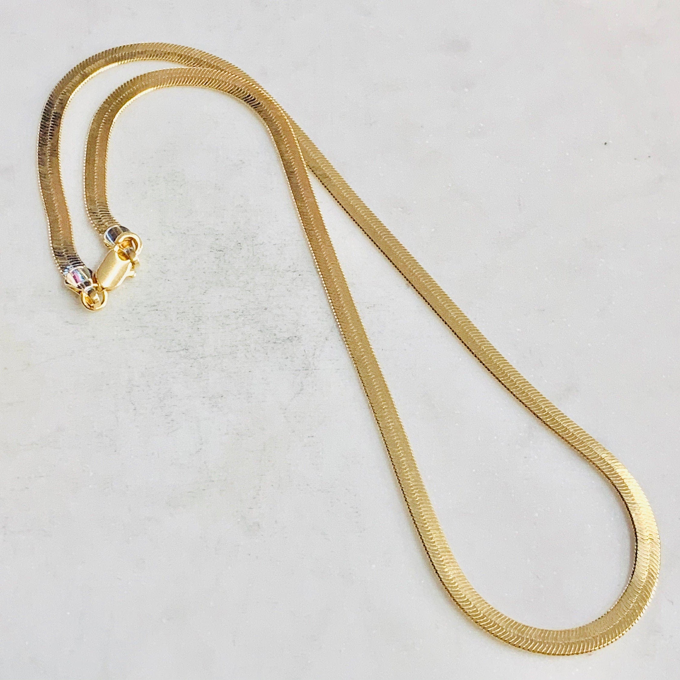 Sterling Silver or 18K Gold Filled Ready to Wear Finished Herringbone Chain