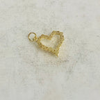 Gold Plated Small Cubic Zirconia Pave Pearl Open Heart Pendant Love