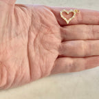 Gold Plated Small Cubic Zirconia Pave Pearl Open Heart Pendant Love