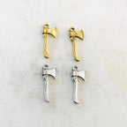 Pewter Ax Axe Hatchet Charm Antique Gold Antique Silver (2pc)