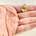 Pewter Dragonfly Raised Coin Charm Insect Nature Spring Pendant