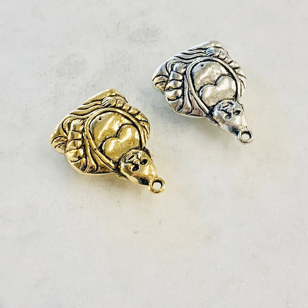 Pewter Thick Detailed Large Size Buddha Yoga Charm Buddhism